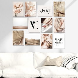 Wallity Conjunto de 12 Cuadros Decorativos Multicolor en MDF
